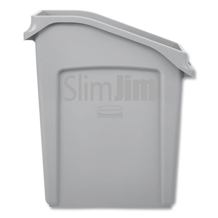 Slim Jim Under-Counter Container, 13 Gal, Polyethylene, Gray