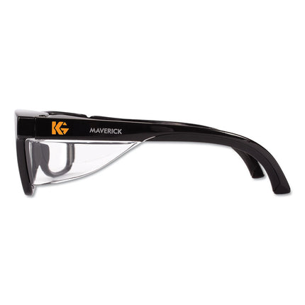 Maverick Safety Glasses, Black, Polycarbonate Frame, Clear Lens, 12/Box