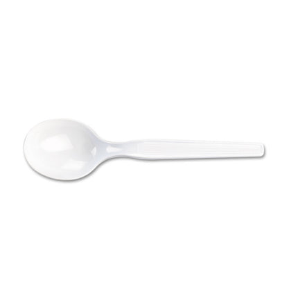 Plastic Cutlery, Heavy Mediumweight Soup Spoon, White, 1,000/Carton