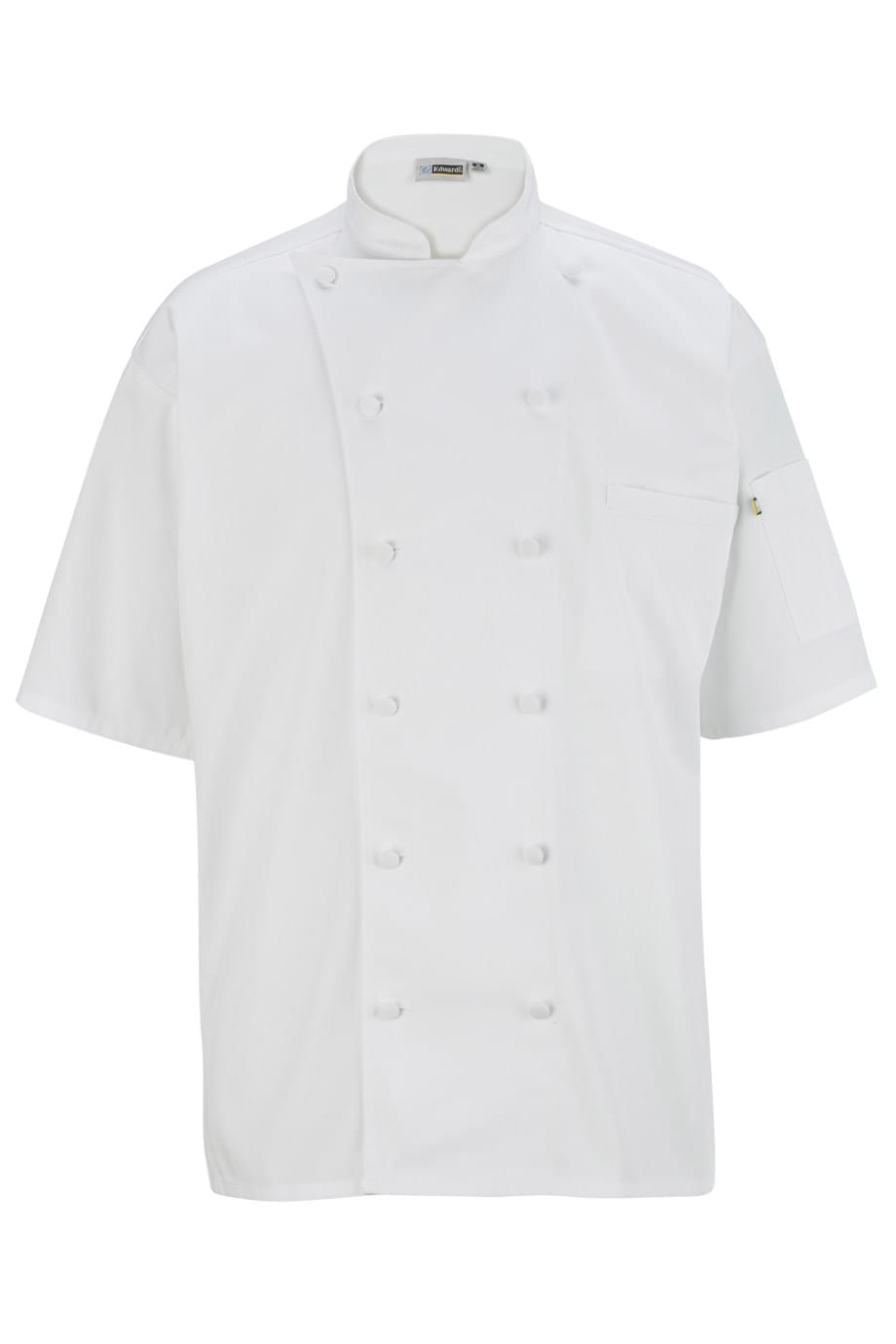 EDWARDS 12 BUTTON SHORT SLEEVE CHEF COAT WITH MESH