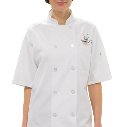 EDWARDS 10 BUTTON SHORT SLEEVE CHEF COAT WITH MESH