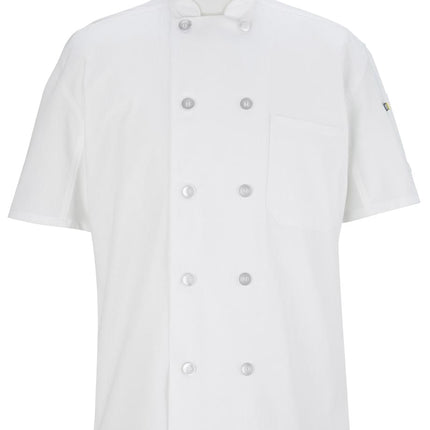 EDWARDS 10 BUTTON SHORT SLEEVE CHEF COAT WITH MESH