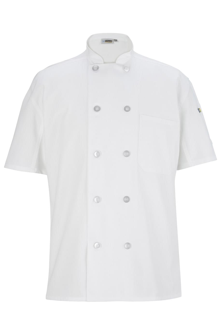 EDWARDS 10 BUTTON SHORT SLEEVE CHEF COAT WITH MESH
