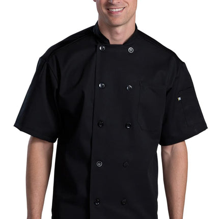 EDWARDS 10 BUTTON SHORT SLEEVE CHEF COAT WITH MESH