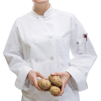 EDWARDS 10 BUTTON CHEF COAT WITH MESH