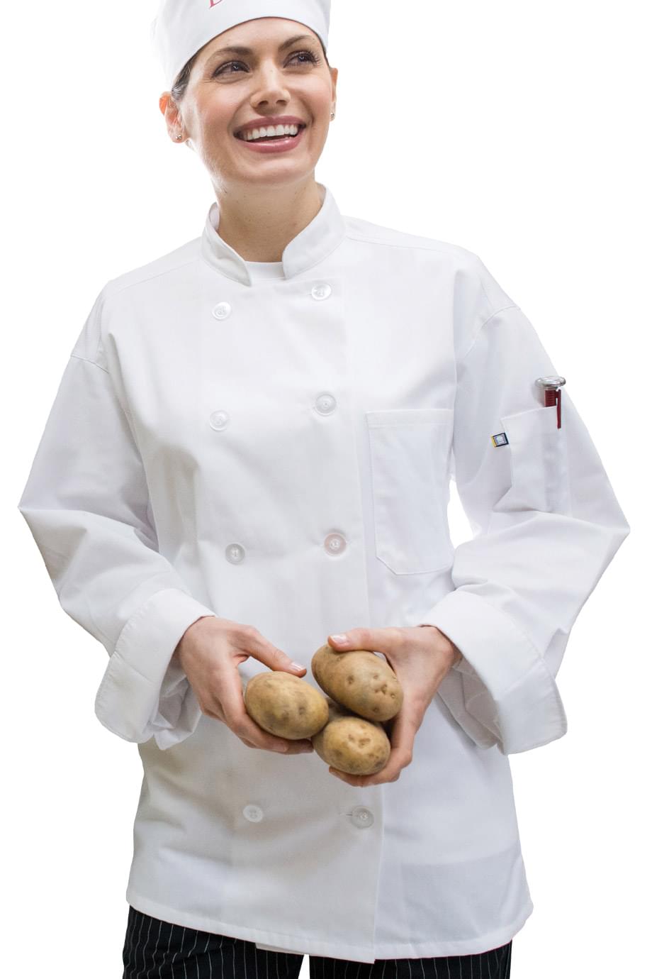 EDWARDS 10 BUTTON CHEF COAT WITH MESH