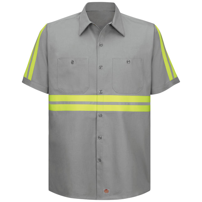 Red Kap® Short Sleeve Enhanced Visibility Cotton Work Shirt / SC40EG