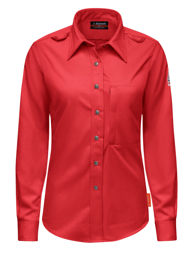 Bulwark® iQ Series® Women’s Midweight Comfort Snap-Front Woven Shirt / QS27RD