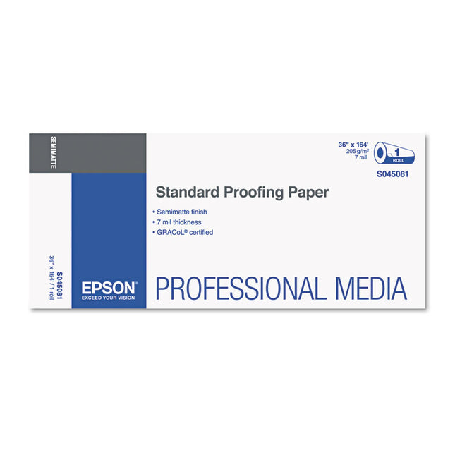 Proofing Paper Roll, 7 Mil, 36" X 164 Ft, Semi-Matte; Resin White