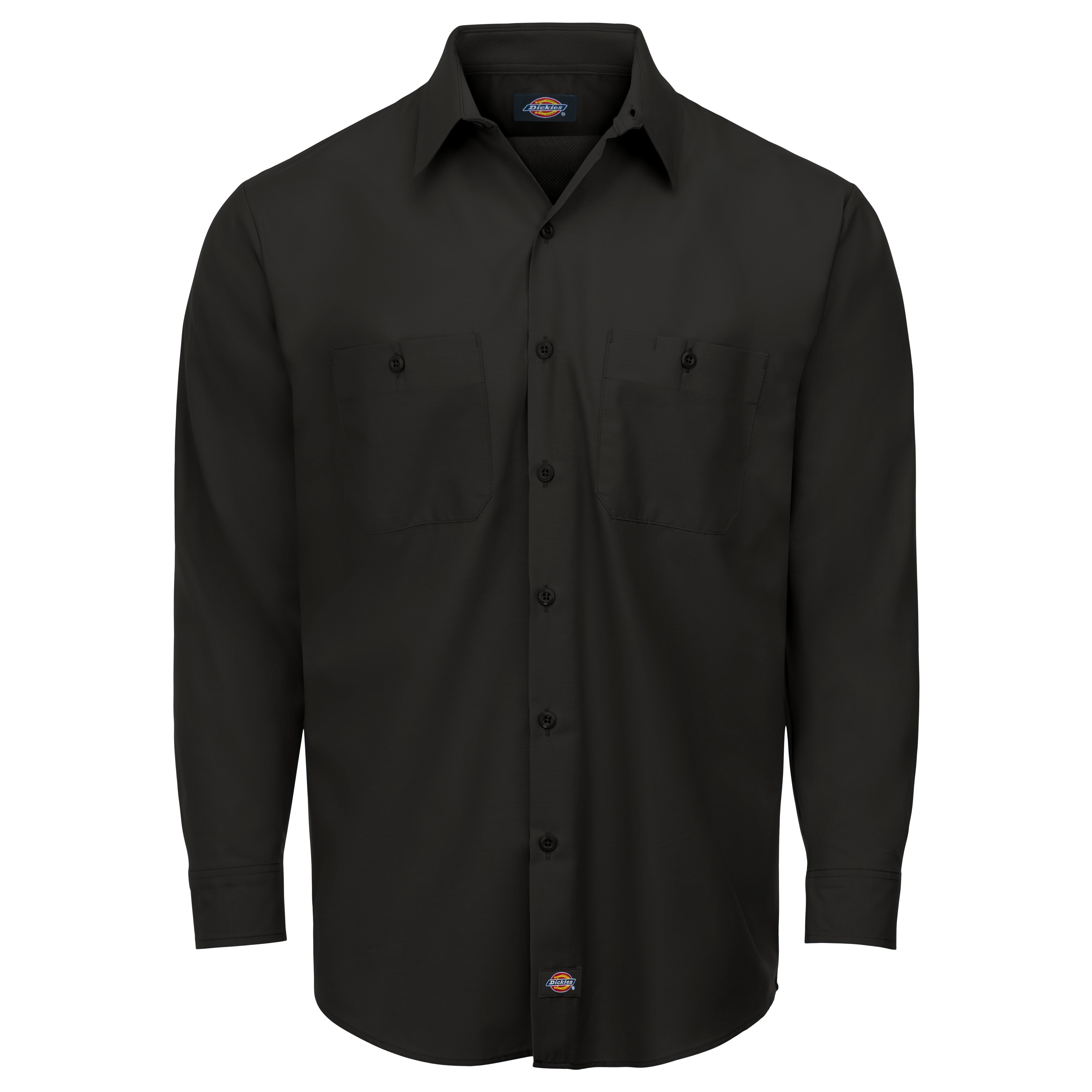 Dickies® Men's Industrial WorkTech Ventilated Long-Sleeve Work Shirt With Cooling Mesh / LL51BK