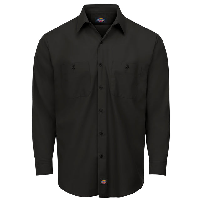 Dickies® Men's Industrial WorkTech Ventilated Long-Sleeve Work Shirt With Cooling Mesh / LL51BK