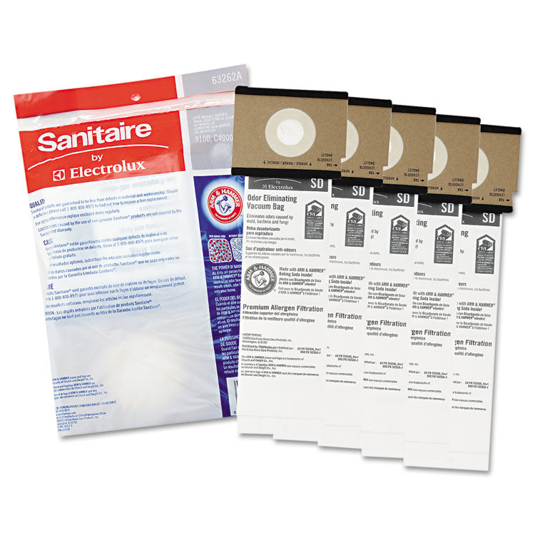 SD Premium Allergen Vacuum Bags for SC9100 Series, 5/Pack, 10 Packs/Carton