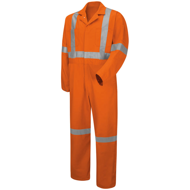 Red Kap® Hi-Visibility Button-Front Coverall With CSA Compliant Reflective Trim / CC5SOR