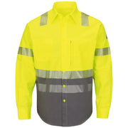 Bulwark® Men's Hi-Visibility Color-Block Uniform Shirt / SLB4HG