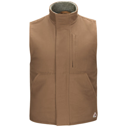Bulwark® Men's Sherpa Lined Brown Duck Vest / VLS2BD