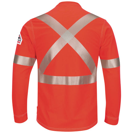 Bulwark® iQ Series® Comfort Knit Men's FR Long Sleeve T-Shirt with Reflective Trim / QT34OR