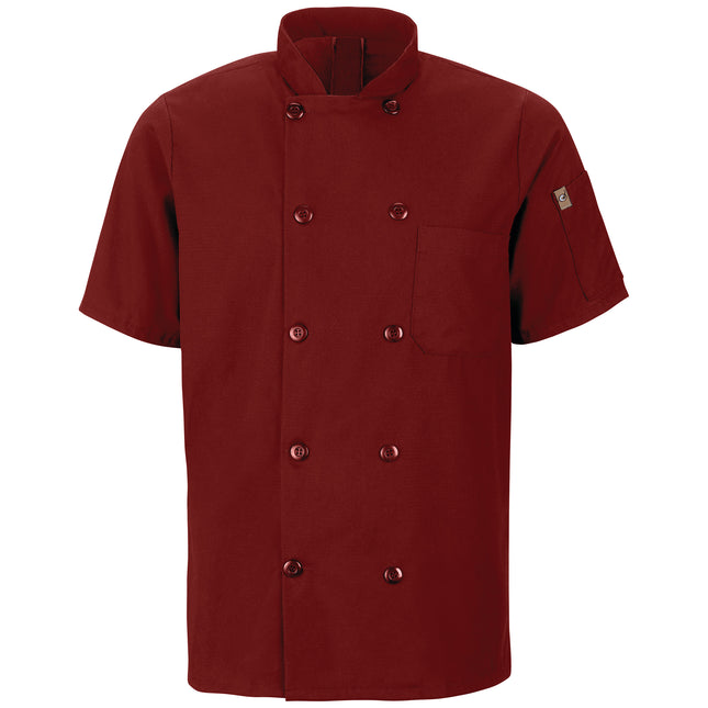 Red Kap® Men's Short Sleeve Chef Coat with OilBlok + MIMIX® / 046XFR