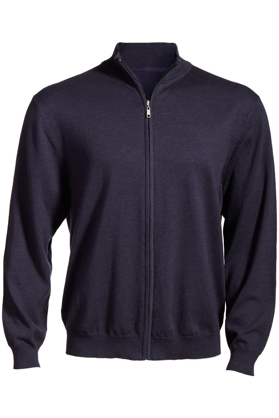 EDWARDS FULL-ZIP FINE GAUGE SWEATER
