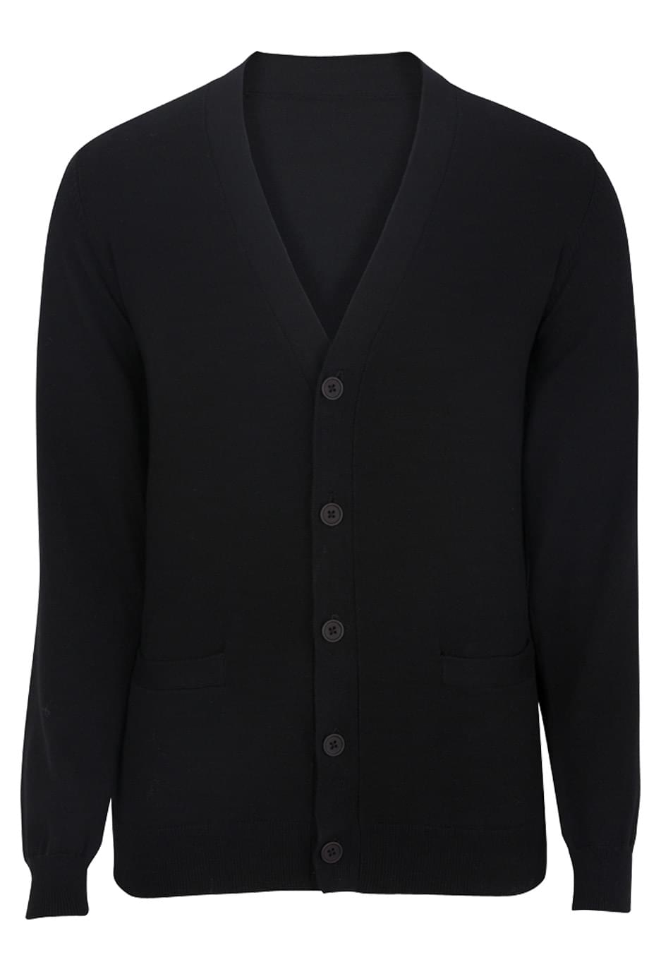 EDWARDS V-NECK COTTON BLEND CARDIGAN-2POCKETS