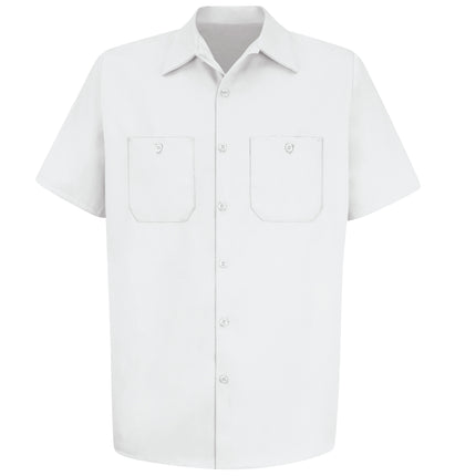 Red Kap® Men's Short Sleeve Wrinkle-Resistant Cotton Work Shirt / SC40WH