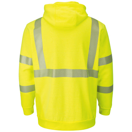 Bulwark® Men's Fleece FR Hi-Visibility Zip-Front Hooded Sweatshirt with Waffle Lining / SMZ4HV