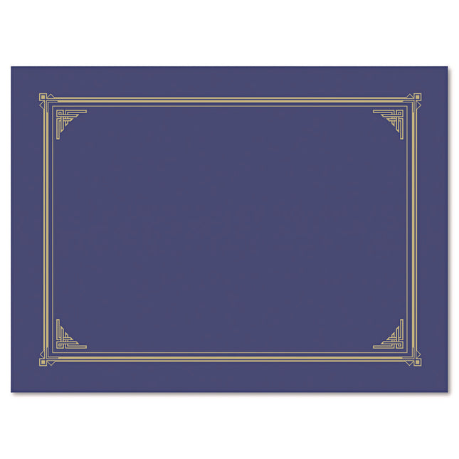 Certificate/Document Cover, 12.5 x 9.75, Metallic Blue, 6/Pack