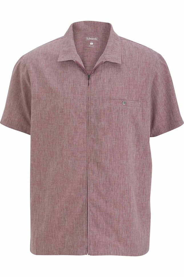 EDWARDS MENS V-NECK ZIP SERVICE SHIRT