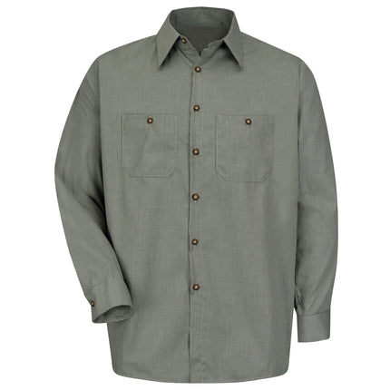 Red Kap® Men's Long Sleeve Microcheck Uniform Shirt / SP10HK