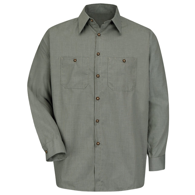 Red Kap® Men's Long Sleeve Microcheck Uniform Shirt / SP10HK