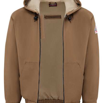 Bulwark® Men's Heavyweight FR Brown Duck Hooded Jacket / JLH4BD
