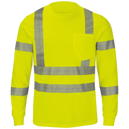 Red Kap® Long Sleeve Hi-Visibility T-Shirt, Type R Class 3 / SVY3AB