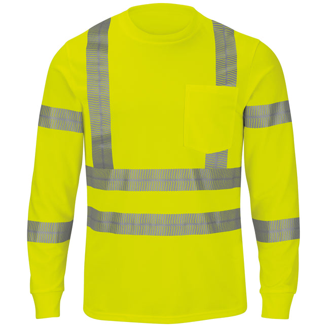 Red Kap® Long Sleeve Hi-Visibility T-Shirt, Type R Class 3 / SVY3AB