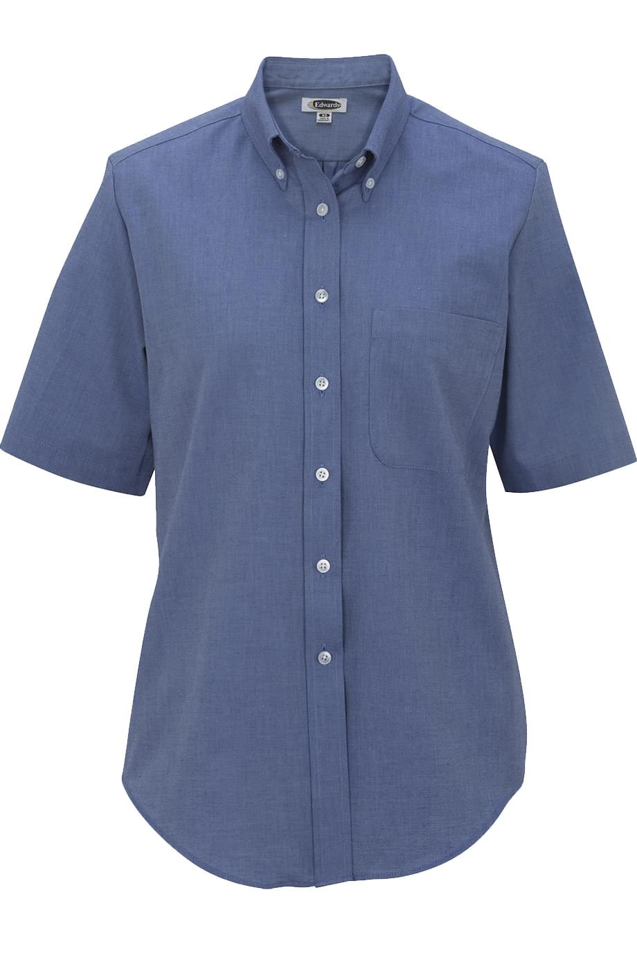 EDWARDS LADIES SHORT SLEEVE OXFORD SHIRT