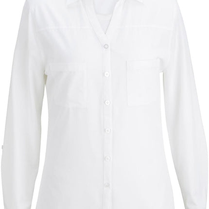EDWARDS LADIES OPEN NECK LONG SLEEVE BLOUSE
