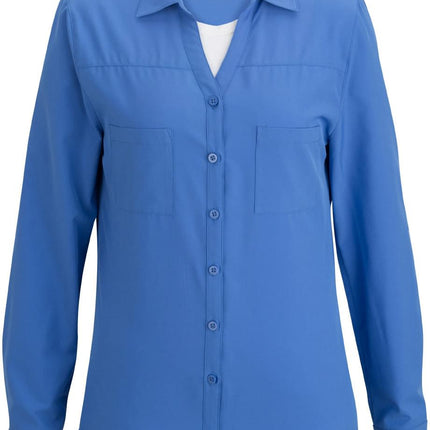 EDWARDS LADIES OPEN NECK LONG SLEEVE BLOUSE