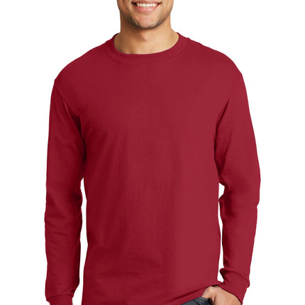 Hanes ® Beefy-T ® -  100% Cotton Long Sleeve T-Shirt.  5186