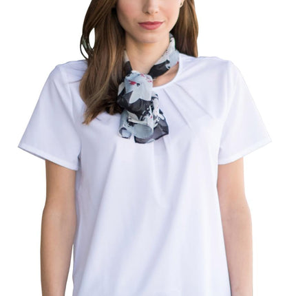 EDWARDS LADIES JEWEL NECK SS BLOUSE