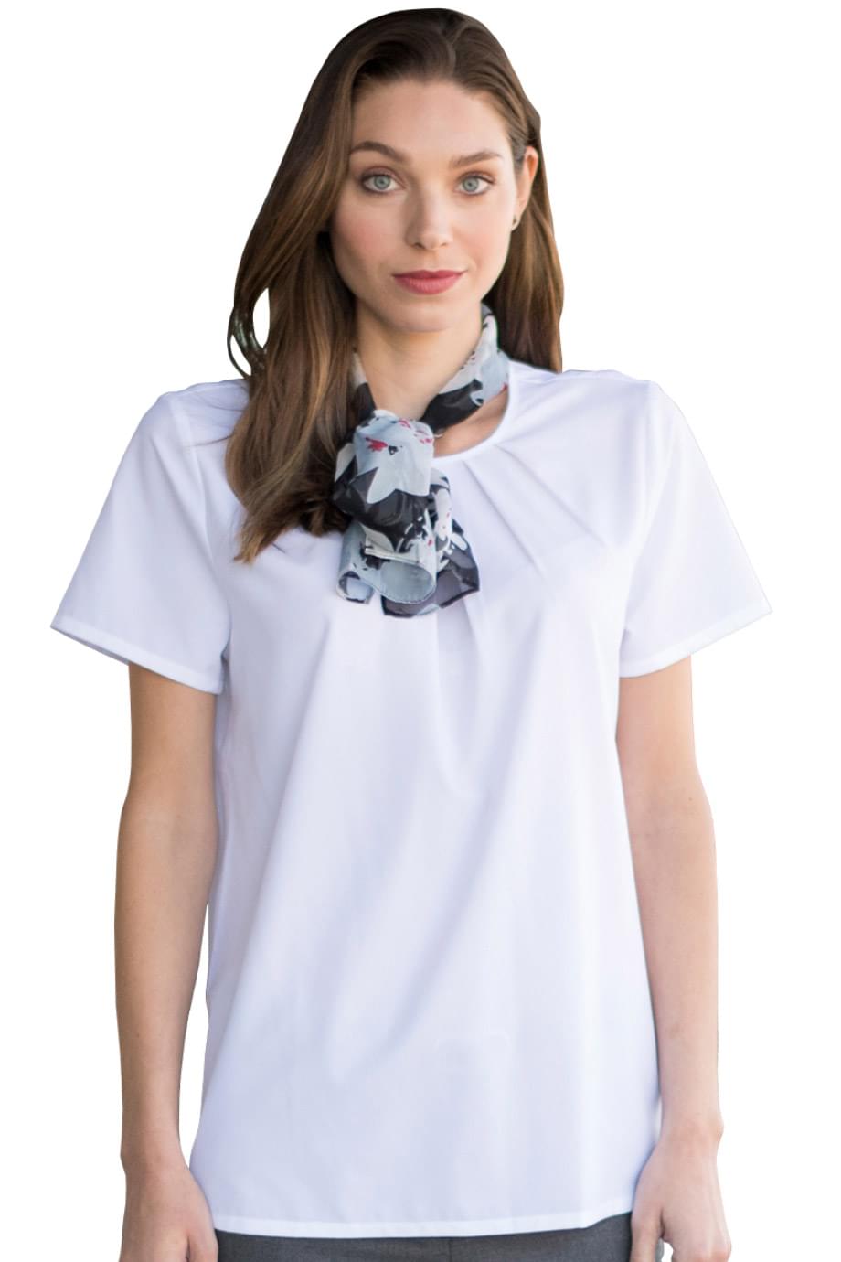 EDWARDS LADIES JEWEL NECK SS BLOUSE