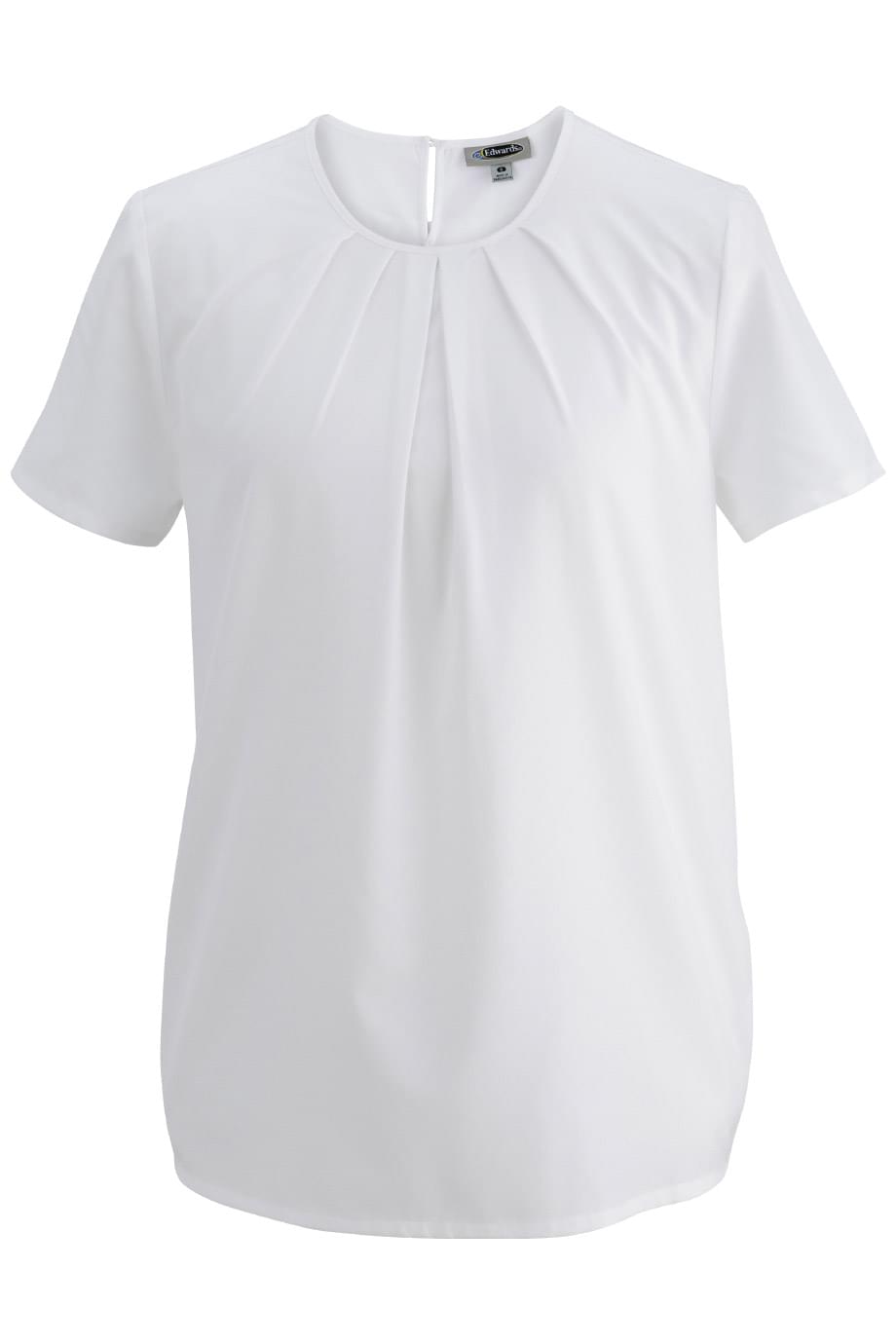 EDWARDS LADIES JEWEL NECK SS BLOUSE
