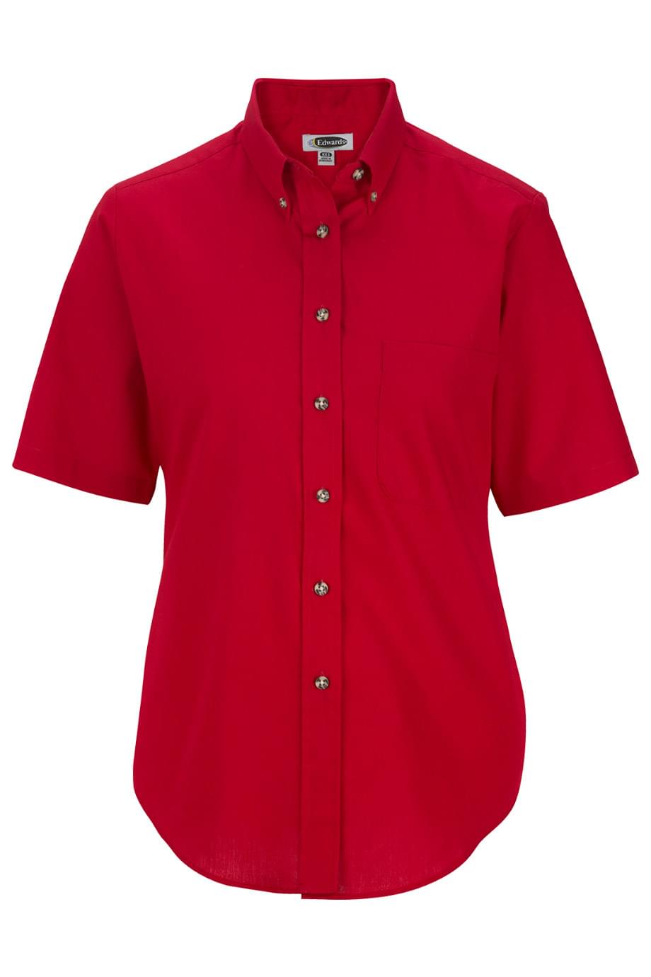 EDWARDS LADIES EASY CARE SHORT SLEEVE POPLIN SHIRT