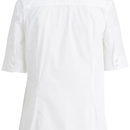EDWARDS LADIES S/S STRETCH POPLIN BLOUSE