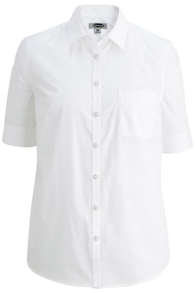 EDWARDS LADIES S/S STRETCH POPLIN BLOUSE
