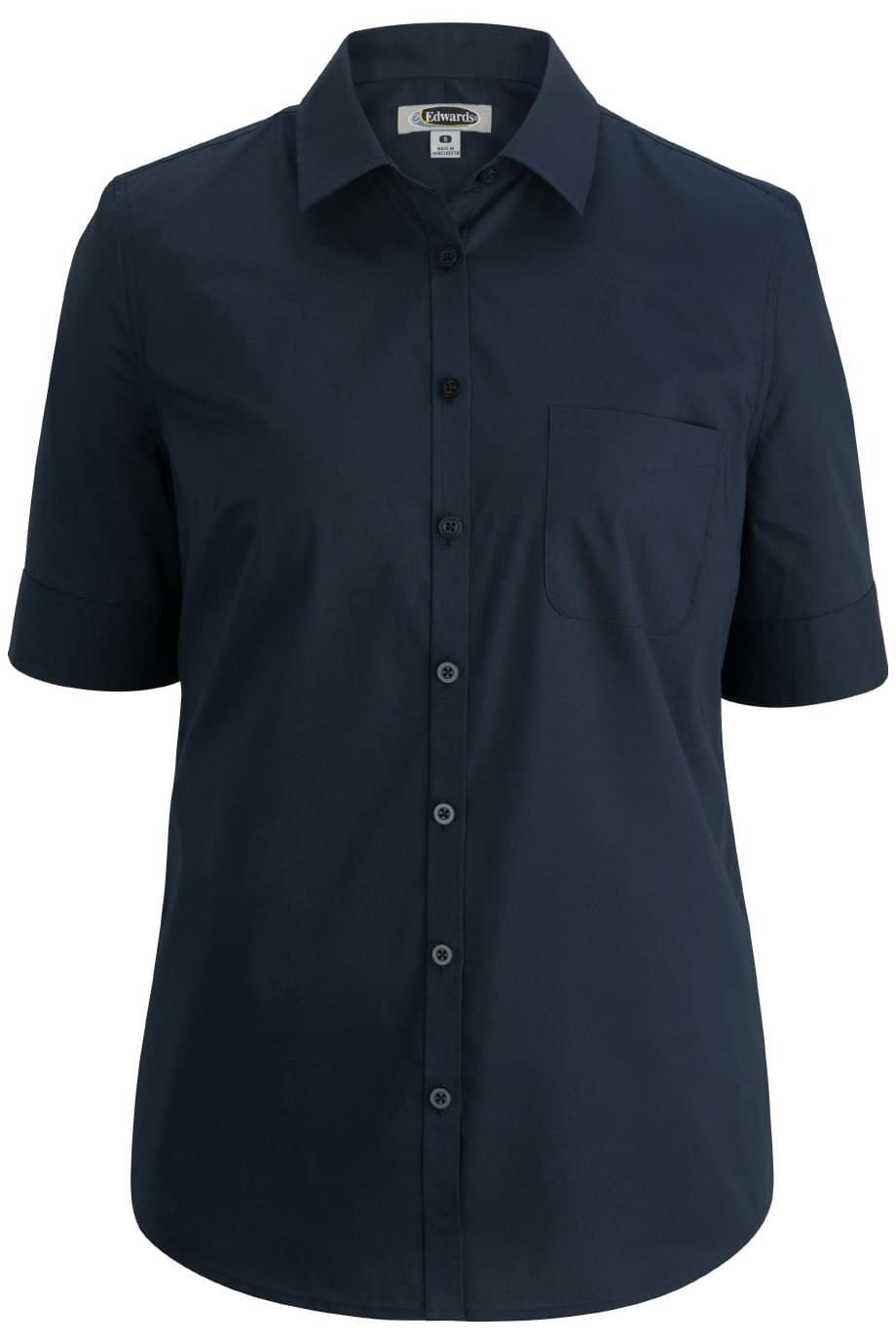 EDWARDS LADIES S/S STRETCH POPLIN BLOUSE