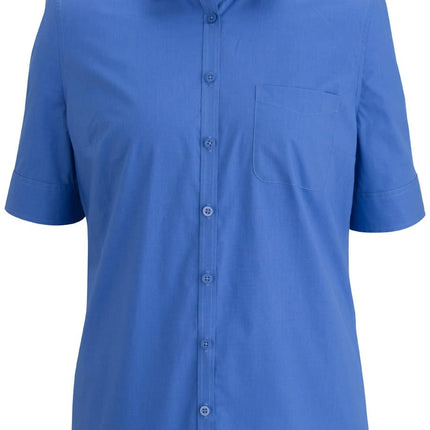 EDWARDS LADIES S/S STRETCH POPLIN BLOUSE