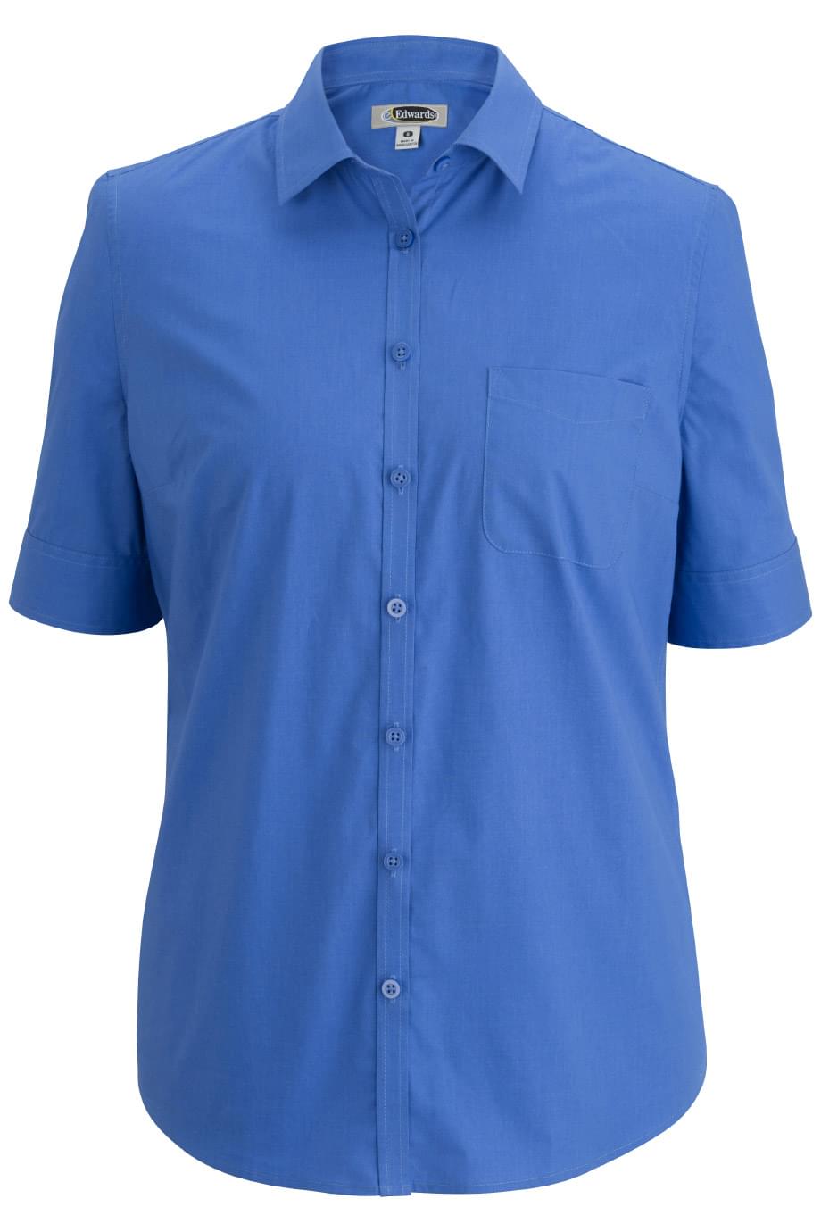 EDWARDS LADIES S/S STRETCH POPLIN BLOUSE