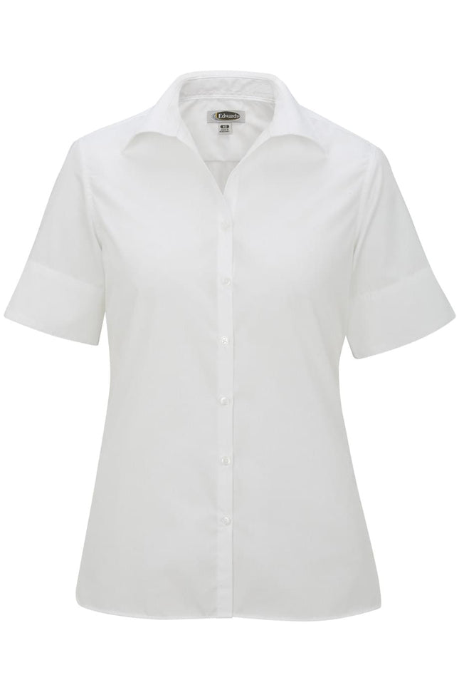 EDWARDS LADIES LIGHTWEIGHT SHORT SLEEVE POPLIN BLOUSE