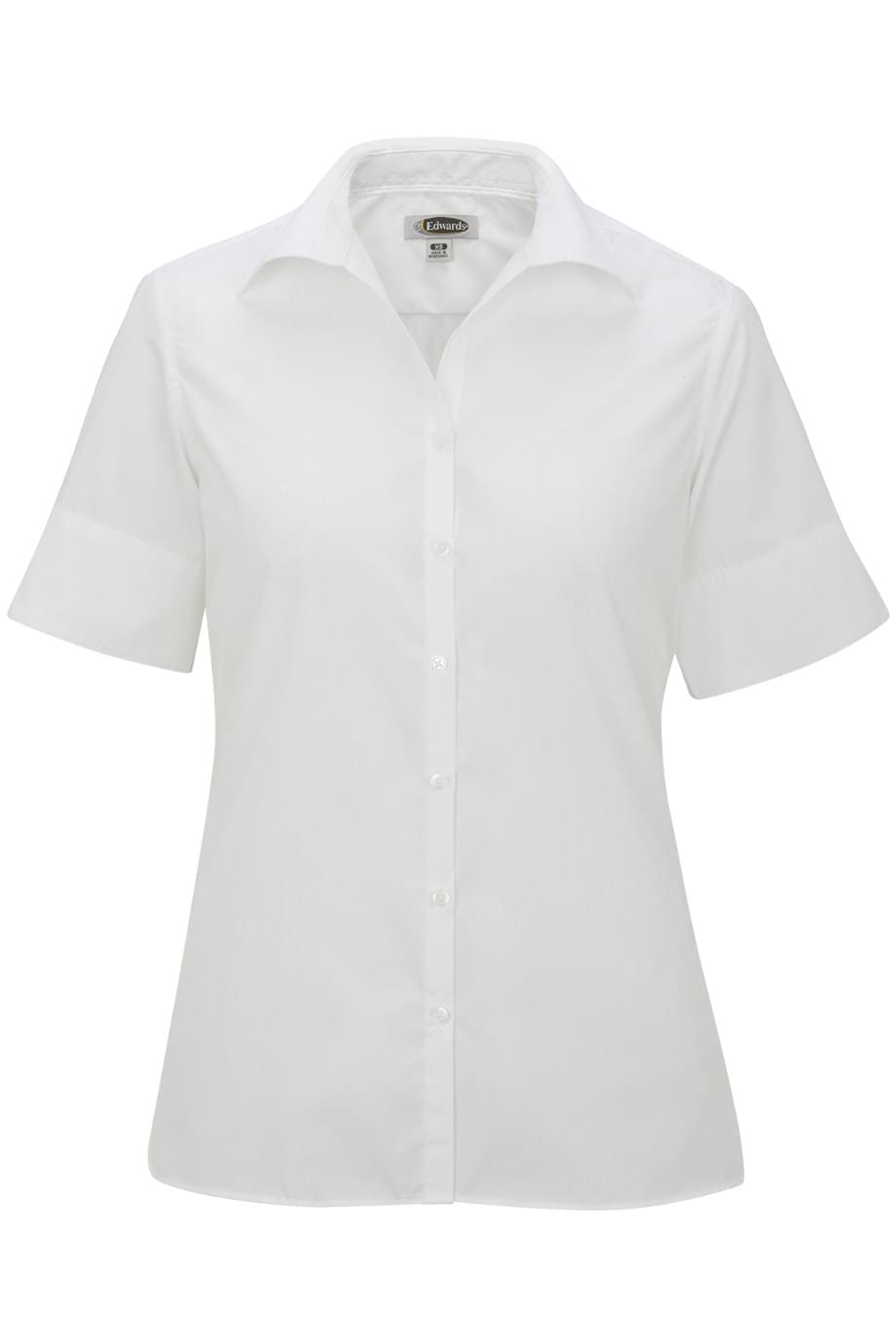 EDWARDS LADIES LIGHTWEIGHT SHORT SLEEVE POPLIN BLOUSE