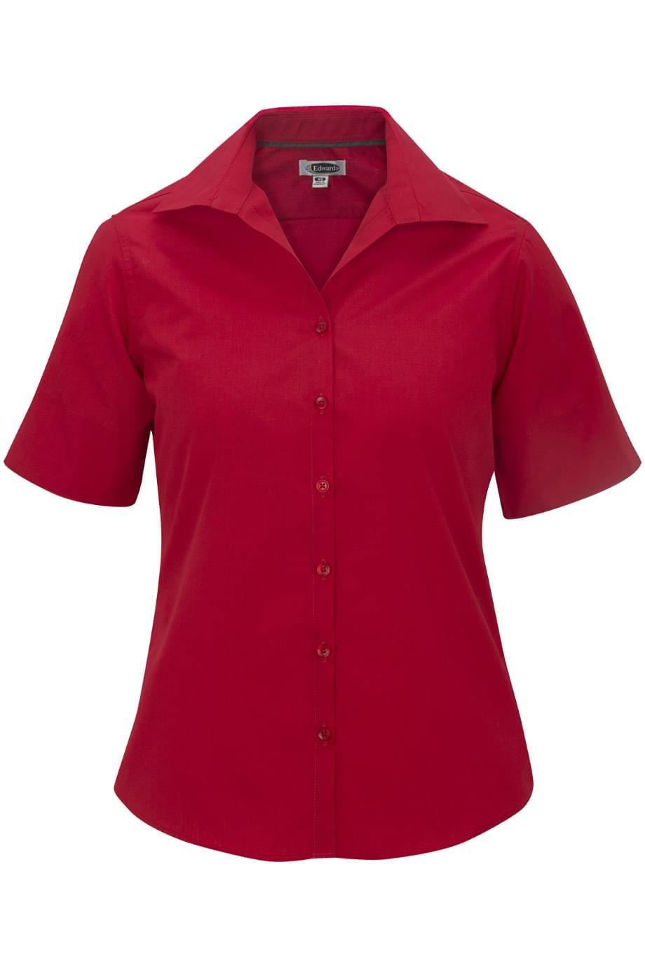EDWARDS LADIES LIGHTWEIGHT SHORT SLEEVE POPLIN BLOUSE