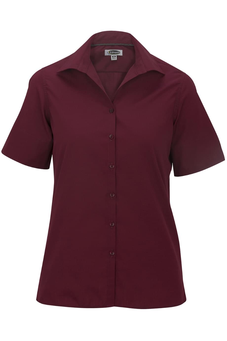 EDWARDS LADIES LIGHTWEIGHT SHORT SLEEVE POPLIN BLOUSE