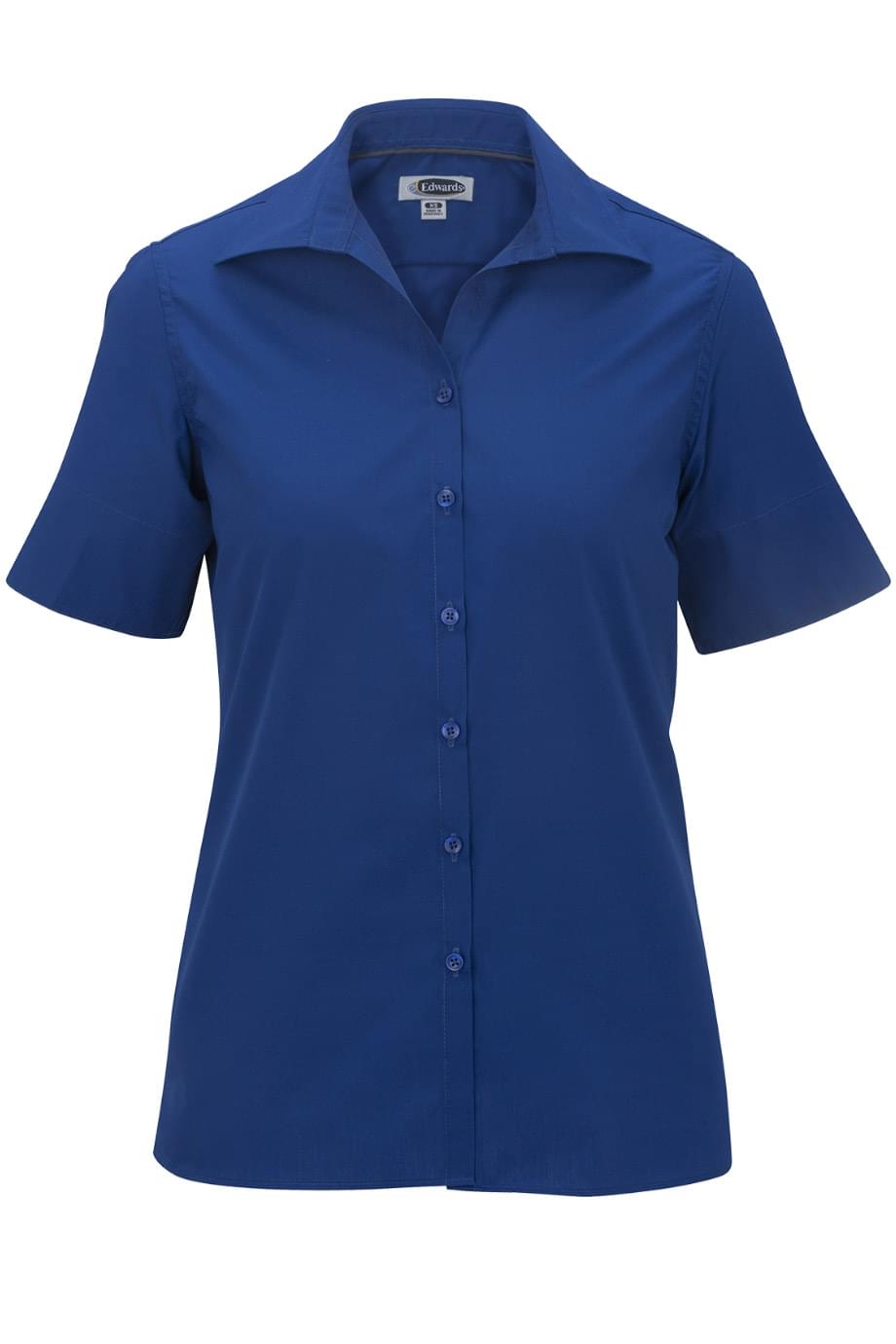 EDWARDS LADIES LIGHTWEIGHT SHORT SLEEVE POPLIN BLOUSE